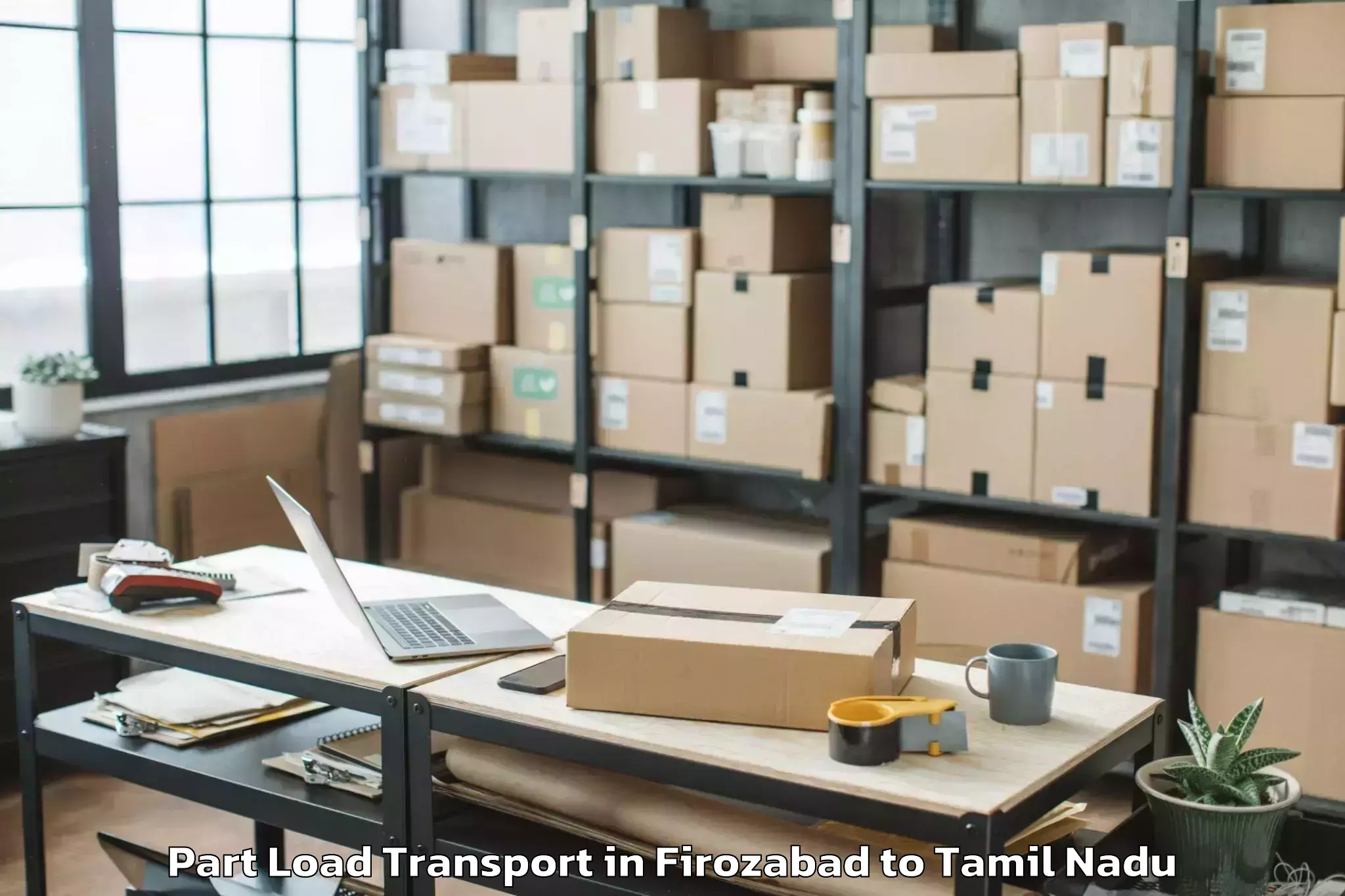 Professional Firozabad to Polur Part Load Transport